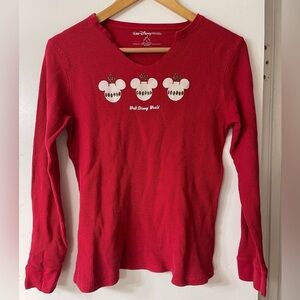 Disney Red Christmas Ornament Long Sleeve Tee